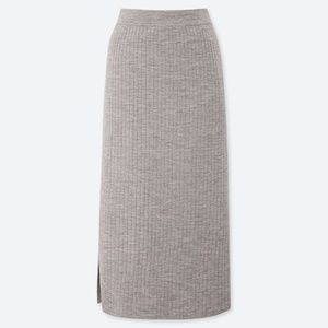 Womens merino blend ribbed skirt